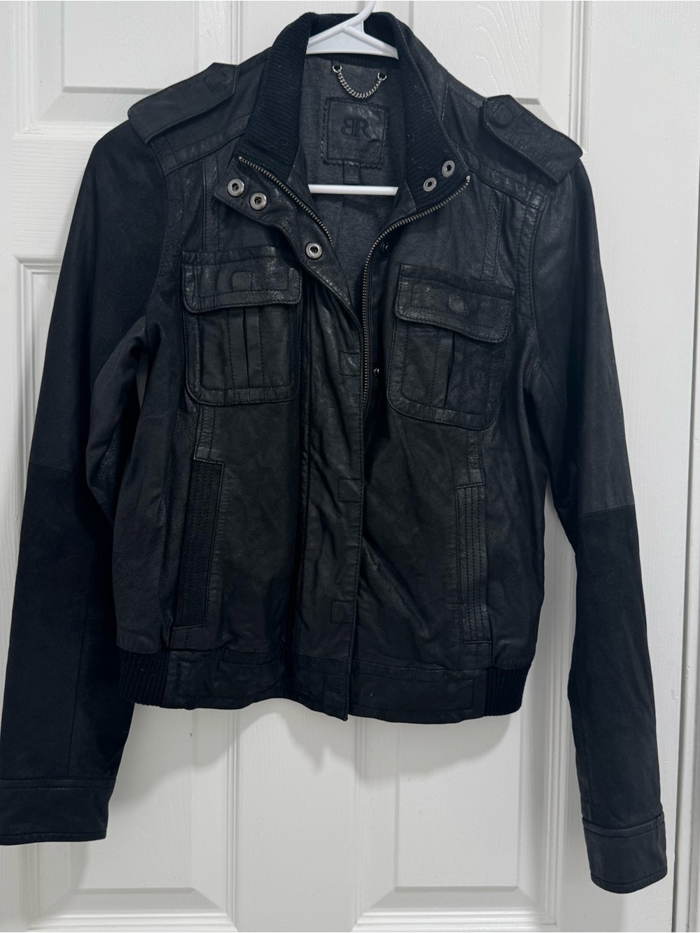 Banana Republic Black faux leather jacket